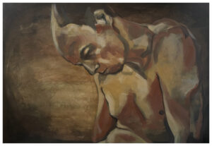 Tisch Bálint Attila - "...és észrevevék, hogy mezítelenek" olaj, vászon 100x70cm