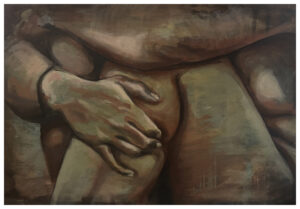 Tisch Bálint Attila - "...és észrevevék, hogy mezítelenek" olaj, vászon 100x70cm