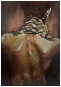 Tisch Bálint Attila - "...és észrevevék, hogy mezítelenek" olaj, vászon 100x70cm